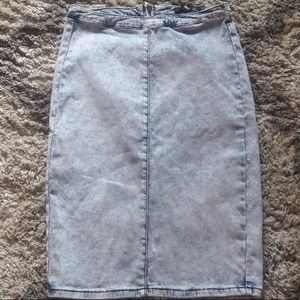 Iris Jeans acid wash stretch denim skirt
